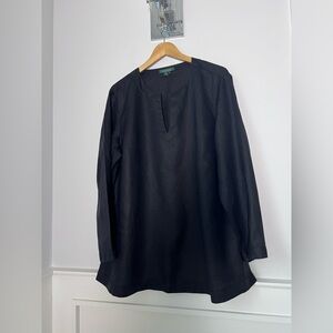 Ralph Lauren Black Long Sleeve linen tunic top
